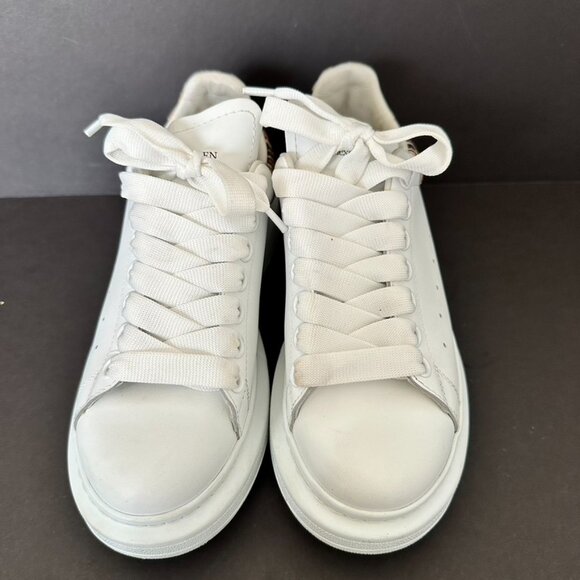 Alexander McQueen Oversized Leopard Print Back Sneakers Size 36 - Picture 2 of 13